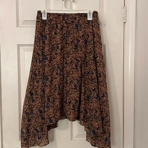 (5 for $25) Asymmetrical, pleated midiskirt
